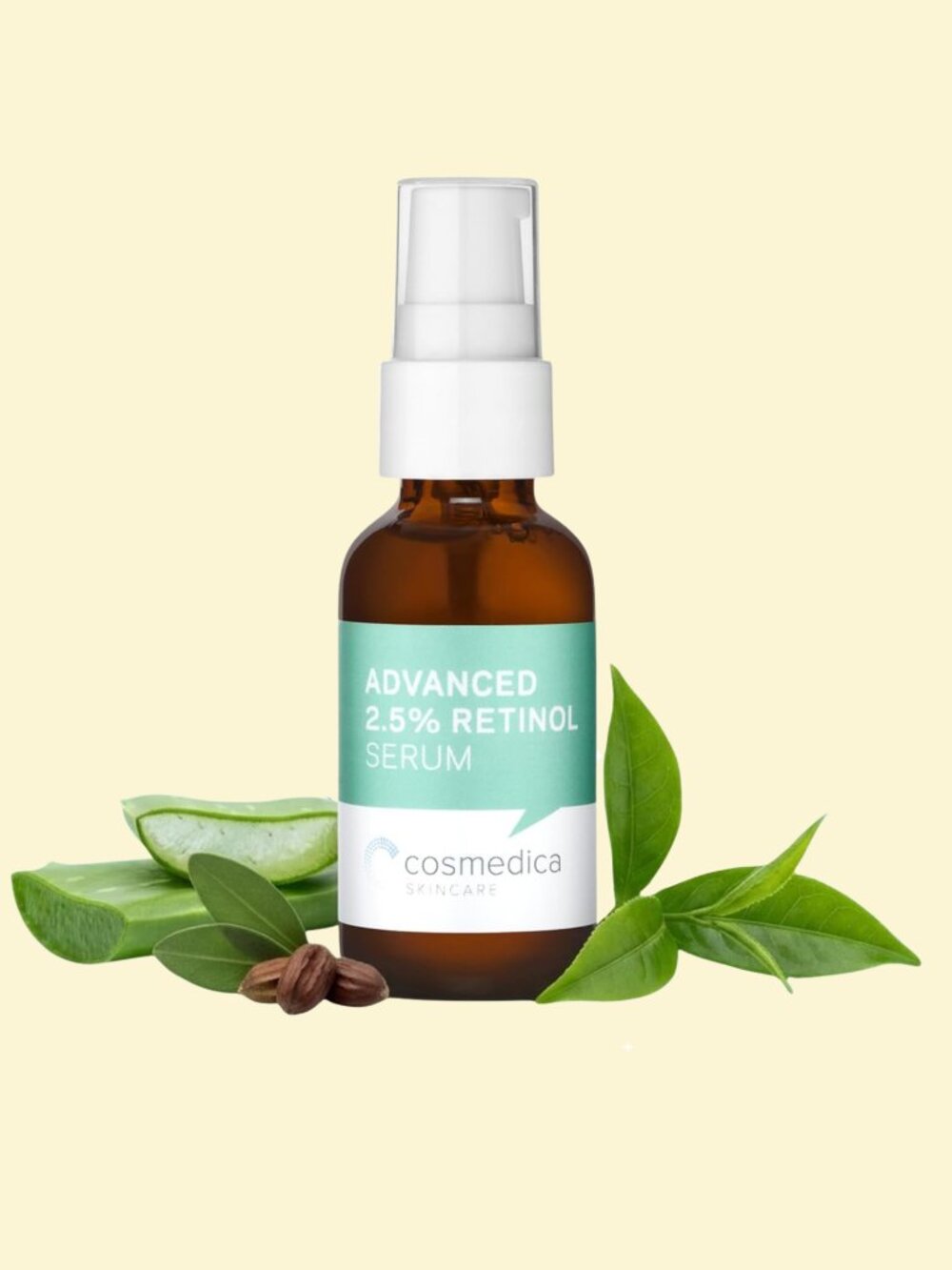 Cosmedica Retinol Serum 2.5% w/ Hyaluronic Acid & Green Tea | Anti-Aging | 1oz